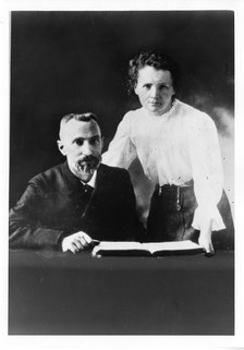 Pierre Curie (1859-1906) and Marie Sklodowska Curie (1867-1934) Artist: Anonymous  