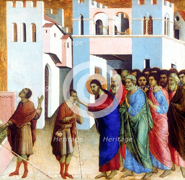 'Jesus Opens the Eyes of the Man born Blind', 1311. Artist: Duccio di Buoninsegna