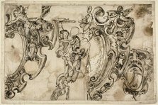 Sketches of Decorative Motifs (recto), 1629/60. Creator: Agostino Mitelli.