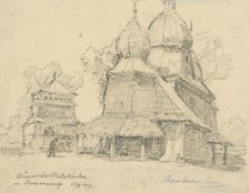 Russian Wooden Church, 1917. Creator: Elemír Halász-Hradil.