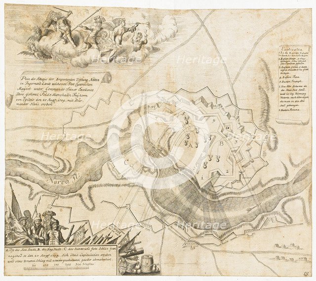 Map of the Battle at Narva. Artist: Anonymous master  