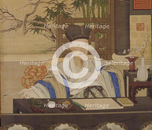 Portrait of the Qianlong Emperor (1711-1799). Creator: Jin Tingbiao (Chin T'ing-piao) (?-1767).