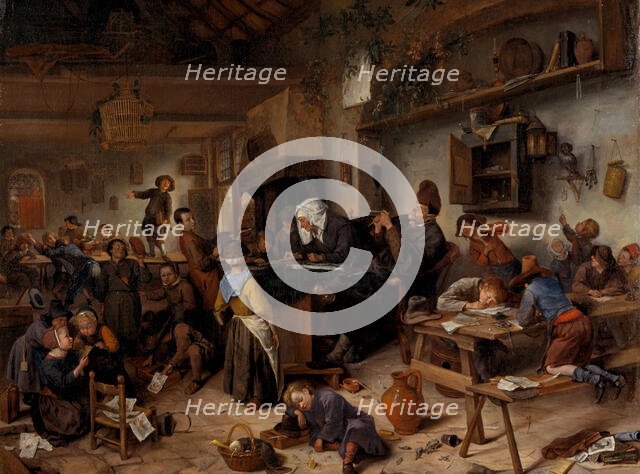 A School for Boys and Girls, c1670. Creator: Steen, Jan Havicksz (1626-1679).