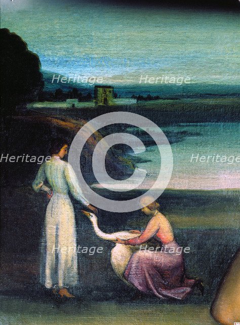  'Altarpiece of Love', detail of the upper right panel: 'Jupiter seduces Leda disguised as a swan…