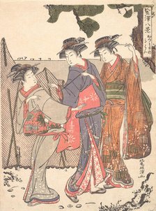 Three Women Standing on the Seashore, 1761-1816. Creator: Kitao Masanobu.