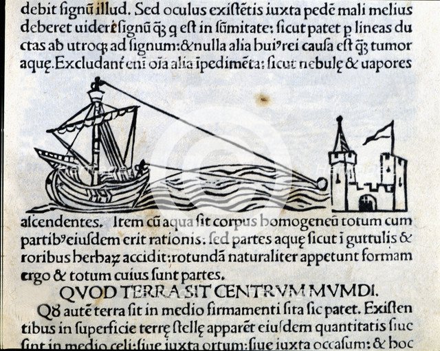 Distance measurement, engraving from 'Astronomicon', published in Venice in 1485.