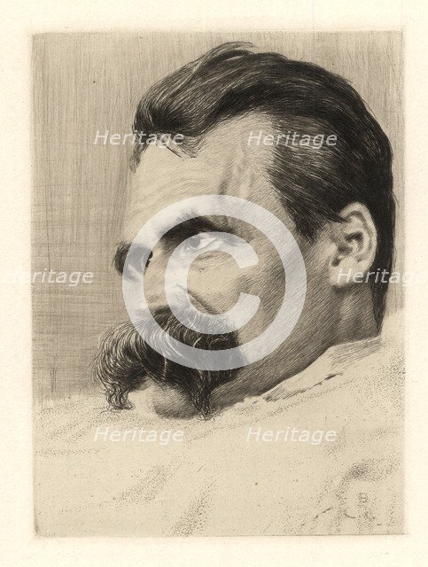 Portrait of Friederich Nietzsche, 1899-1900. Artist: Olde, Hans (1855-1917)