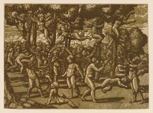 Putti Playing (After Raphael), 1544. Creator: Monogrammist NDB (active c. 1520-1550).