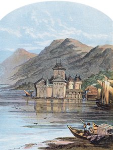 The Chillon Castle, Lake Geneva, Switzerland, 1864. Artist: Unknown