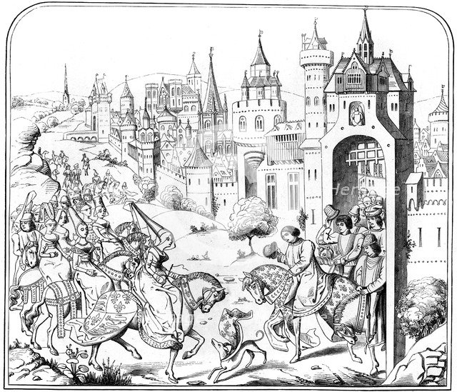 The entry of Queen Isabel into Paris, 15th century (1849). Artist: Unknown