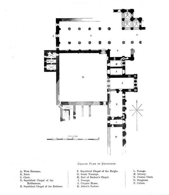 'Ground Plan of Dryburgh', 1897. Artist: Unknown.