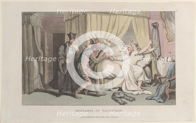 Mistakes at Cavaillon, from "Journal of Sentimental Travels in the Southern Pro..., January 1, 1822. Creator: Thomas Rowlandson.