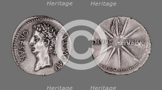 Denarius (Coin) Portraying Emperor Augustus, 19-18 BCE, issued by Augustus. Creator: Unknown.