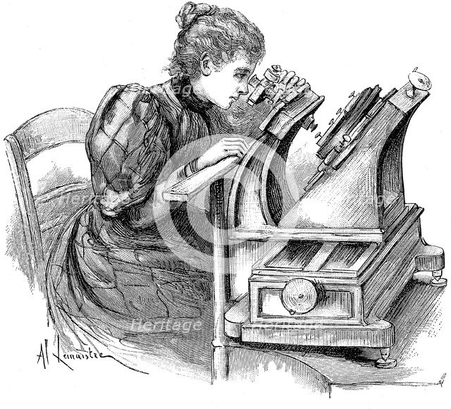 Plate measuring microscope, 1895. Artist: Unknown
