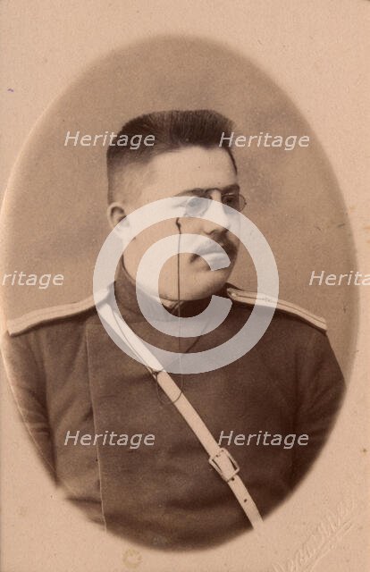 Fire Chief A. F. Domishkevich in the Uniform of the Police Fire Brigade, 1895. Creator: VV Degtiarev.