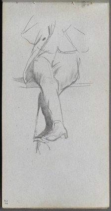 Sketchbook, page 37: Figure Study, crossed legs. Creator: Ernest Meissonier (French, 1815-1891).