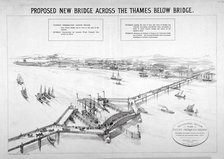 Design by Frederic Barnett for a 'duplex' low-level bridge, London, 1876.                            Artist: Maclure, Macdonald, Macgregor