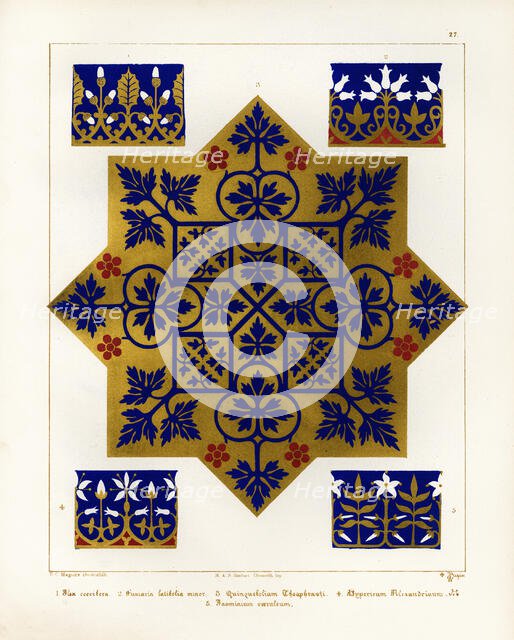 Floriated ornament: a series of thirty-one designs by Augustus Welby Pugin, architect..., 1849. Creator: H C Maguire.
