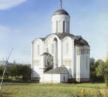 City of Vladimir: Dmitrievsky Cathedral, from the east, 1911. Creator: Sergey Mikhaylovich Prokudin-Gorsky.