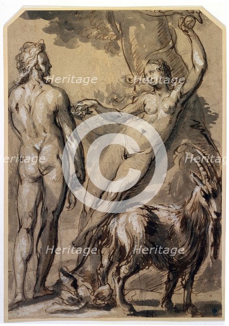 'Adam and Eve. The Fall', late 1590s. Artist: Gerrit Pietersz