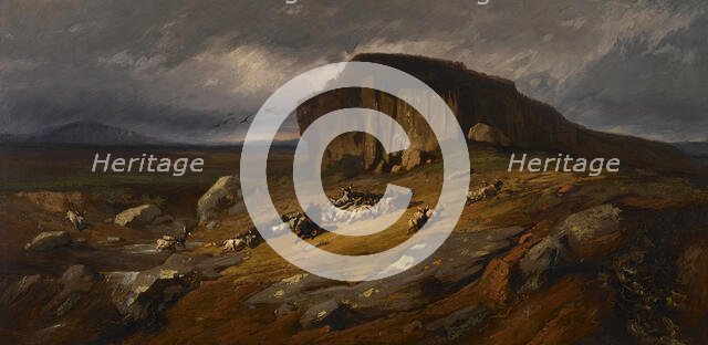 Landscape with Buffalo, c1865-68. Creator: Jean Achille Benouville.