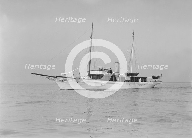 The steam yacht 'Cecilia' under way, 1912. Creator: Kirk & Sons of Cowes.