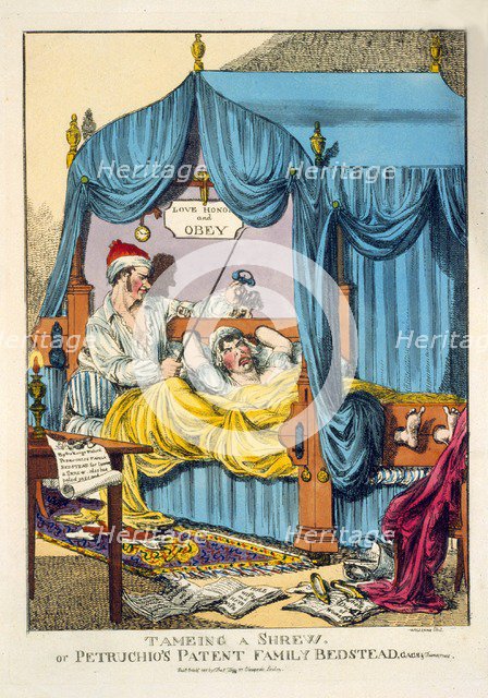 Taming a Shrew or Petruchio's Patent Family Bedstead, Gag & Thumscrews, 1815.