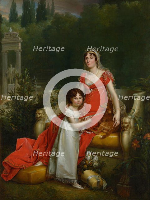 Elisa Bonaparte with her daughter Napoleona Baciocchi, 1810. Creator: Gérard, François Pascal Simon (1770-1837).