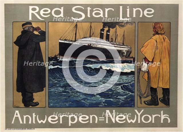 Red Star Line, 1908. Artist: Cassiers, Henri (1858-1944)