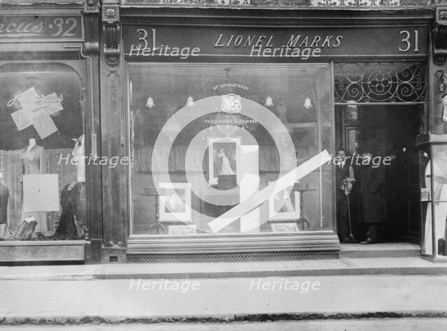 Damage by suffragettes, London, Mar. 1912, Bond St., 1912. Creator: Bain News Service.