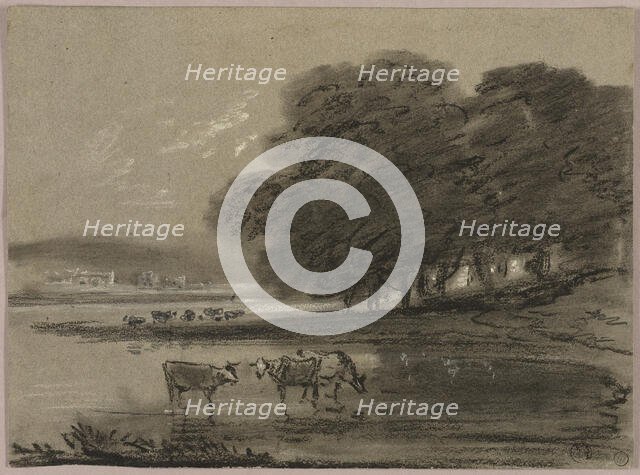 Landscape with Cows, n.d. Creators: Thomas Monro, Thomas Gainsborough.
