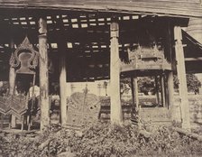Tsagain Myo: Litters under a shed., August 29-30, 1855. Creator: Captain Linnaeus Tripe.