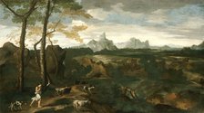Landscape with a Herdsman and Goats, c. 1635. Creator: Gaspard Dughet.
