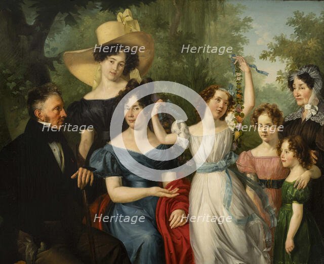 La famiglia Paris con la nobildonna Isabella Fossati Mazzarolli, 1840. Creator: Grigoletti, Michelangelo (1801-1870).