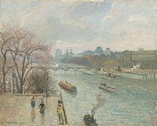 The Louvre, Afternoon, Rainy Weather, 1900. Creator: Camille Pissarro.