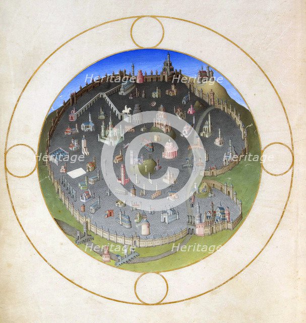 A plan of Rome, 1412-1416. Artist: Hermann Limbourg