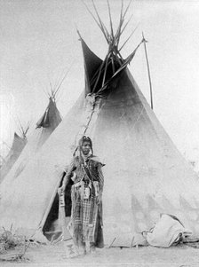 Black Foot outside his tent, North American Indian, c1885-90. Artist: Unknown