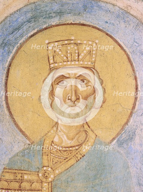 King David, 12th century. Artist: Ancient Russian frescos  