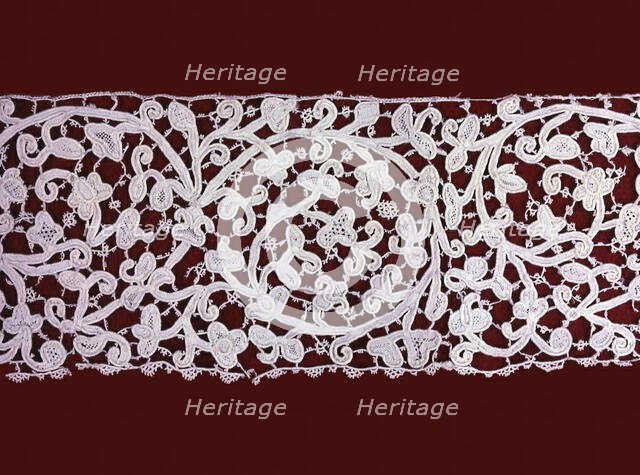 Border, Europe, 1675/1725(imitation of 17th century Venetian needle lace). Creator: Unknown.