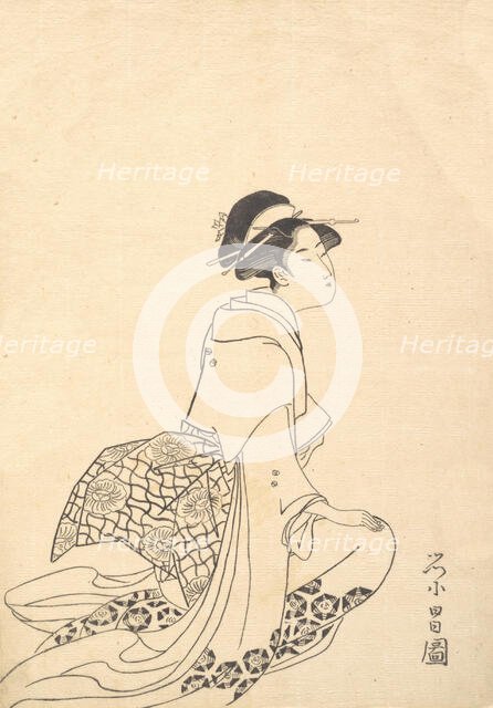 A Woman Kneeling. Creator: Chokosai Eisho.