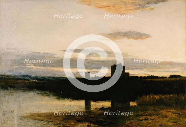 Spynie Castle and Loch, 1866. Creator: George Reid.