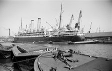 The passenger liner 'Ormonde' in Tilbury Docks, Essex, c19945-c1965. Artist: SW Rawlings