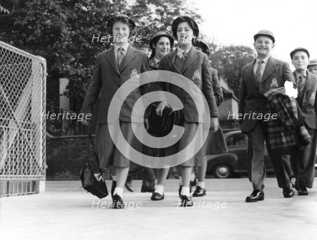 Children arriving at the Jewish Free School, 8 September 1958. Artist: EH Emanuel