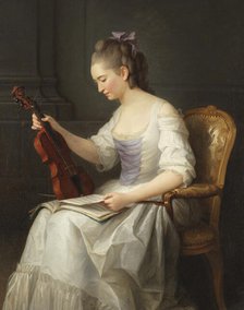 Portrait of a violinist , 1773. Creator: Anne Vallayer-Coster.