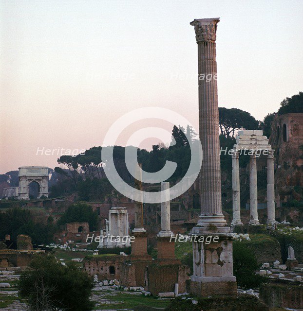 The Roman forum in the evening, 2nd century. Artist: Unknown