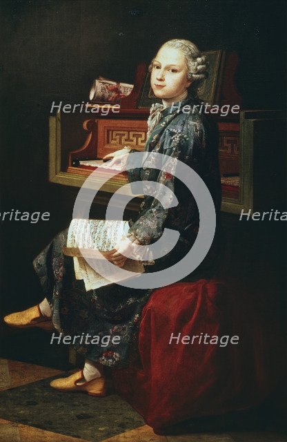 'Young Musician at the Harpsicord'. Artist: Unknown