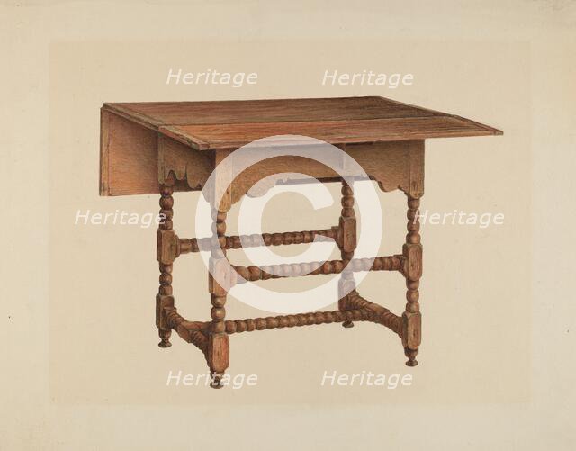 Drop-leaf Table, c. 1938. Creator: Isadore Goldberg.