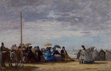 The beach, 1864. Artist: Boudin, Eugène-Louis (1824-1898)