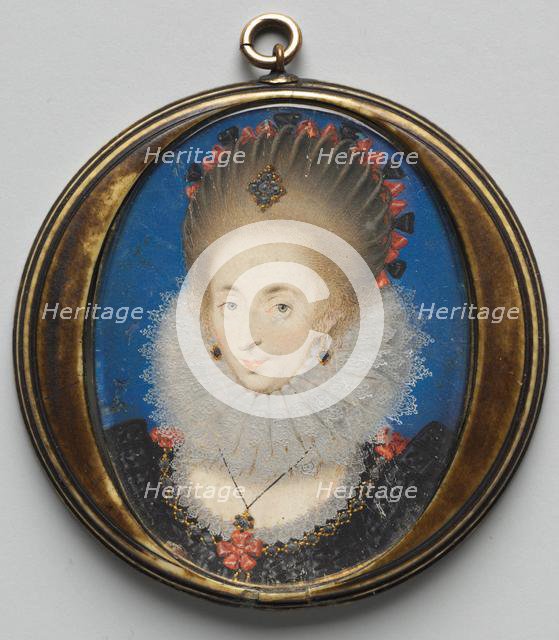 Portrait of Lucy Russell, Countess of Bedford, née Harrington, 1612. Creator: Isaac Oliver (French, c. 1565-1617), studio of.