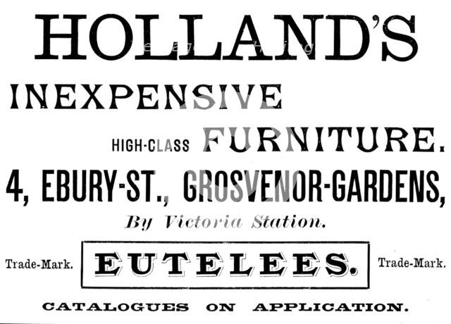 Advertisement for Holland’s Inexpensive Furniture, 1890. Creator: Unknown.